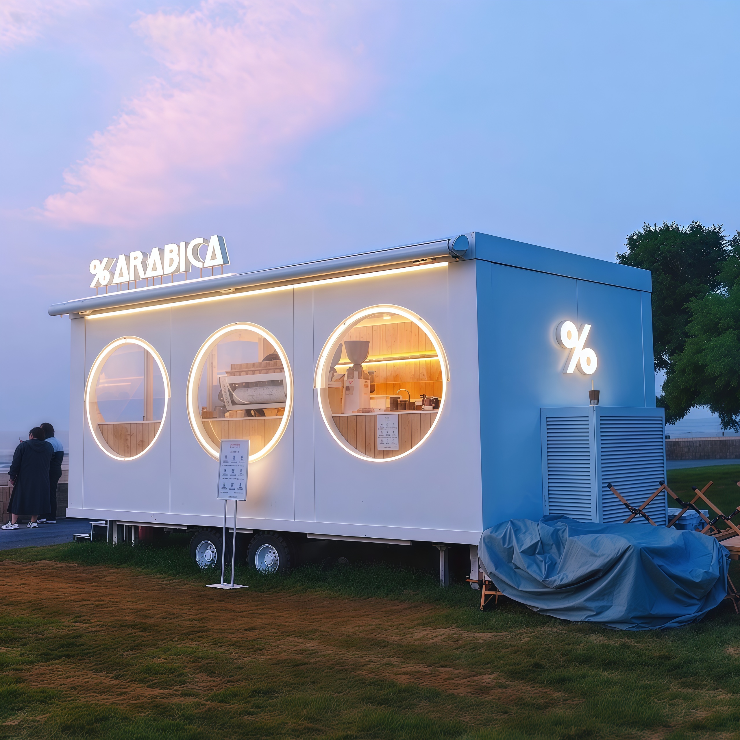 Food Truck With Snacks - Portable Outdoor Kitchen Food Truck Trailer