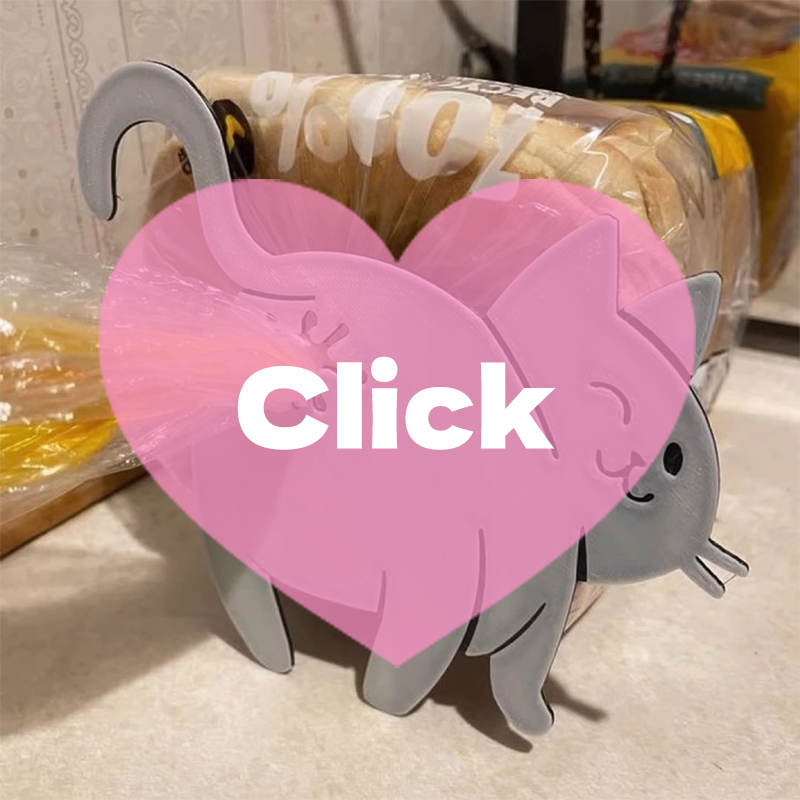 Food Lovers Snacks - 2pcs 3D Cat Butt Bread Bag