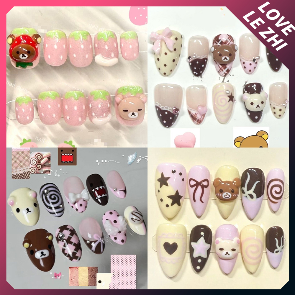 Food Like Snacks - 10Pcs Cartoon Kawaii Anime Rilakkuma Handmade