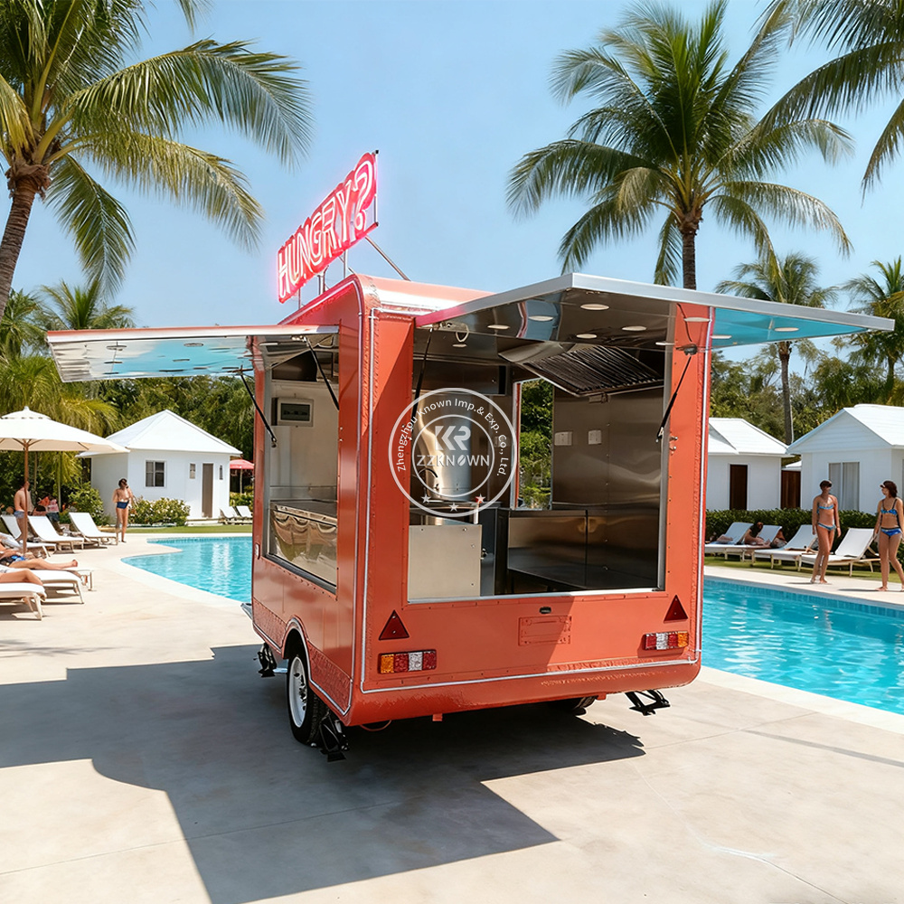 Food Truck With Snacks - Customized Food Cart Catering Pizza Trailer