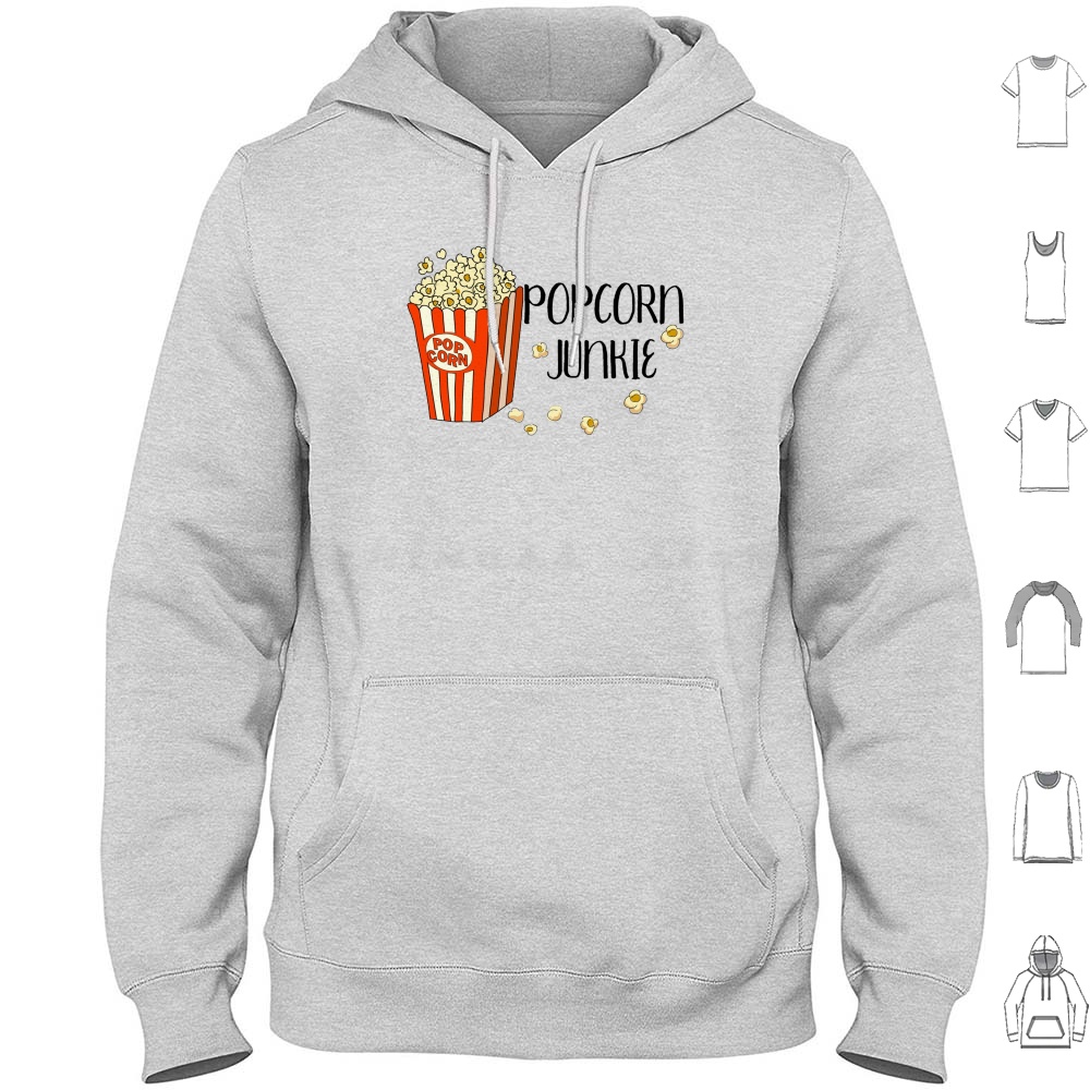 Funny Popcorn Junkie Hoodies L - Food Lovers Snacks ulasan dan harga