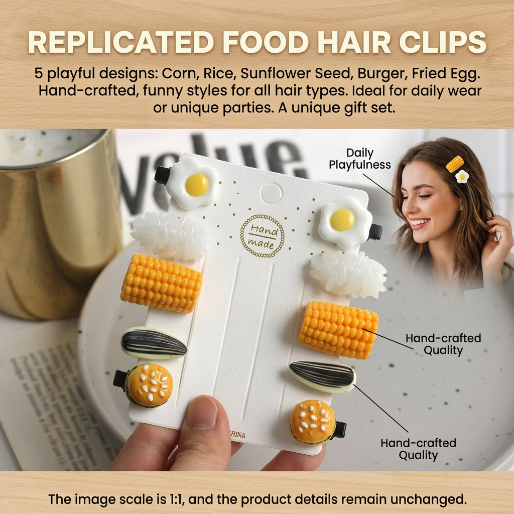 Mini Food Hair Clips Set Reali - Food Like Snacks ulasan dan harga