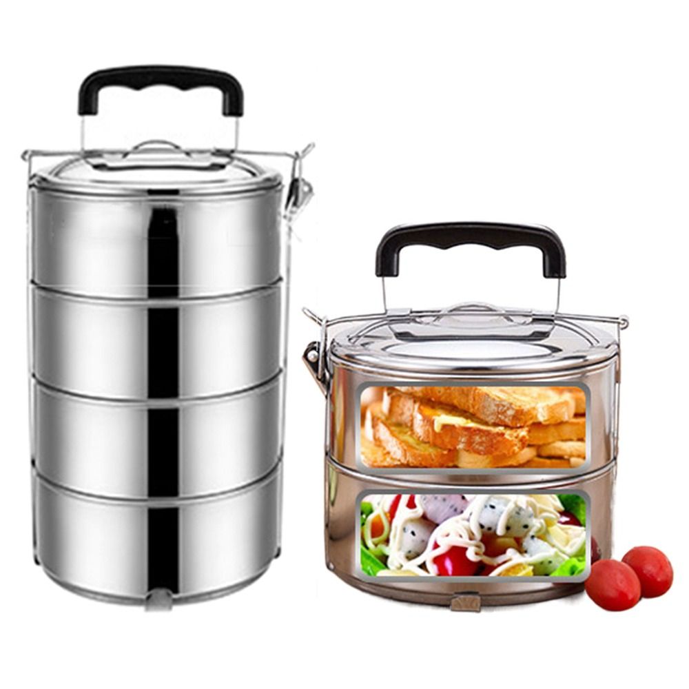 Round Stackable Lunch Snack Bo - Snacks Food Warmer ulasan dan harga