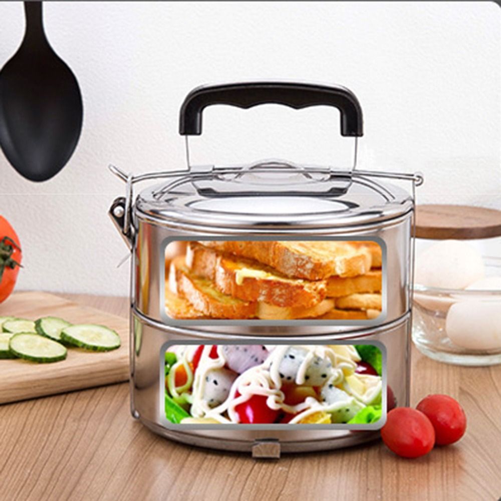 Round Stackable Lunch Snack Bo - Snacks Food Warmer ulasan dan harga