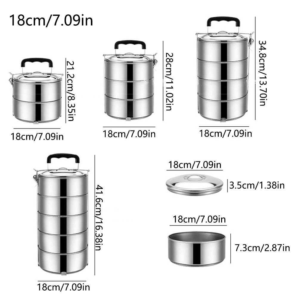 Round Stackable Lunch Snack Bo - Snacks Food Warmer ulasan dan harga
