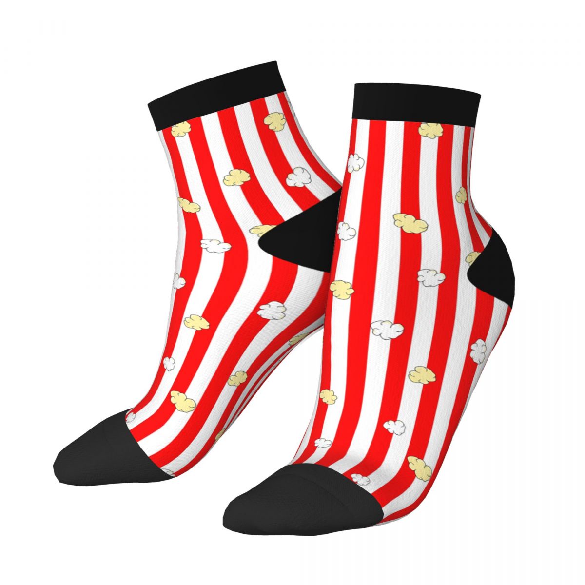 Cute Popcorn Striped Socks Sof - Food Lovers Snacks ulasan dan harga