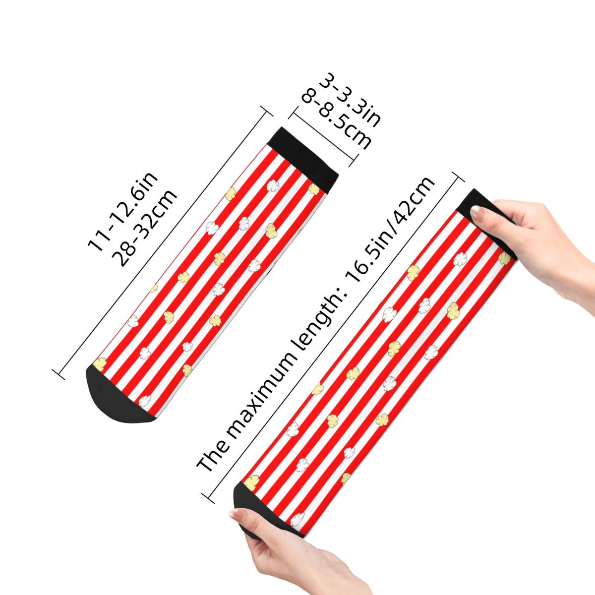 Cute Popcorn Striped Socks Sof - Food Lovers Snacks ulasan dan harga