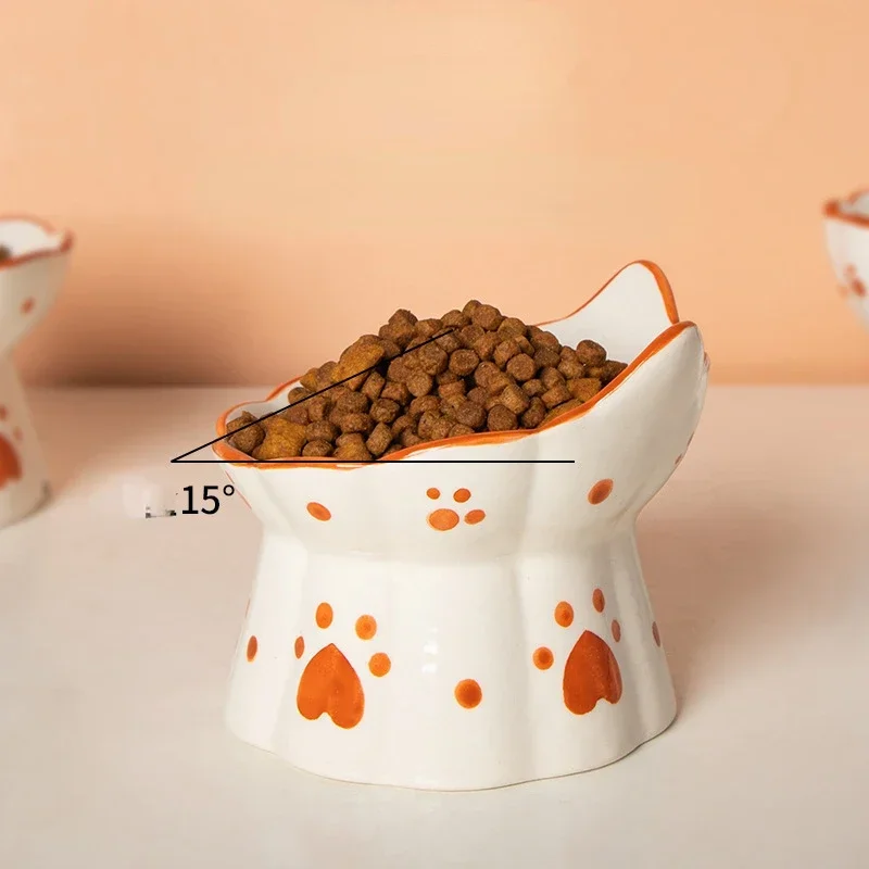 Cat Ceramic Food Bowl Elevated - Food Drink Snacks ulasan dan harga