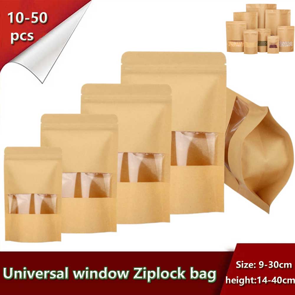 10-50pcs Upright Seal Bone Zip - Food Like Snacks ulasan dan harga