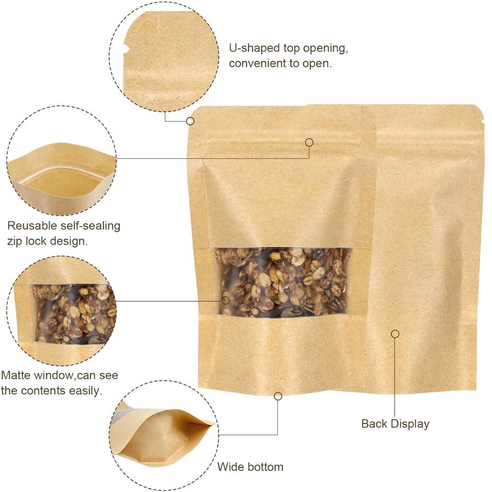 10-50pcs Upright Seal Bone Zip - Food Like Snacks ulasan dan harga