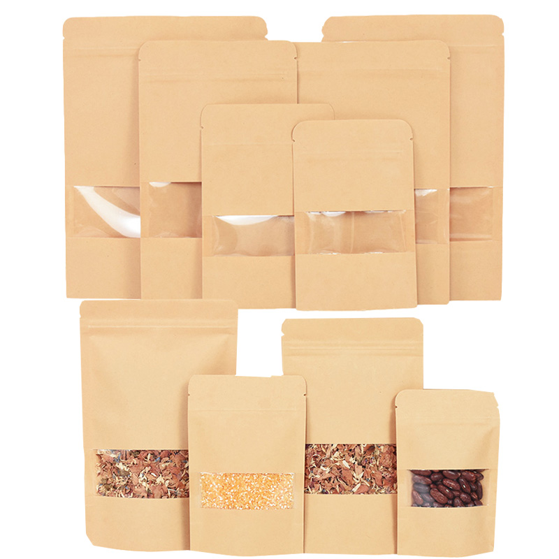 20/50pcs Kraft Paper Zip Lock  - Food Like Snacks ulasan dan harga